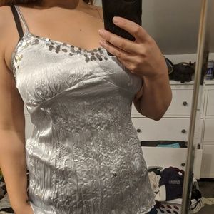 !Last Chance!!🍸 Super fun silver sequin top